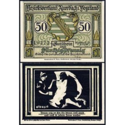 Allemagne - Notgeld - Auerbach - 50 pfennig - Illustration 2 - Type b - 01/07/1921 - Etat : NEUF