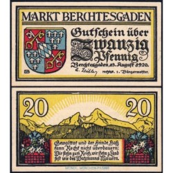 Allemagne - Notgeld - Berchtesgaden - 20 pfennig - 13/08/1920 - Etat : NEUF