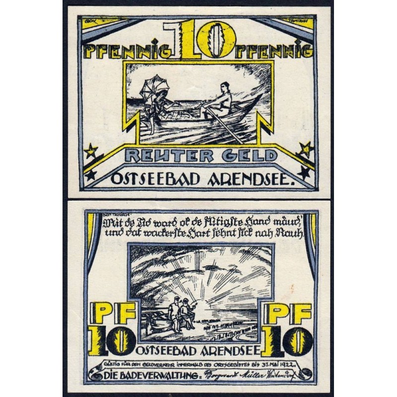 Allemagne - Notgeld - Arendsee - 10 pfennig - 06/1922 - Etat : pr.NEUF