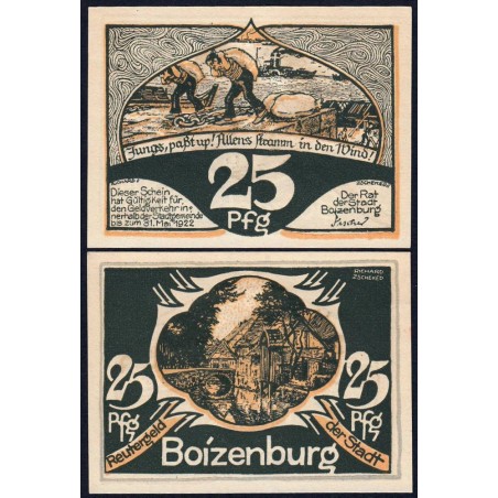 Allemagne - Notgeld - Boizenburg - 25 pfennig -1922 - Etat : NEUF