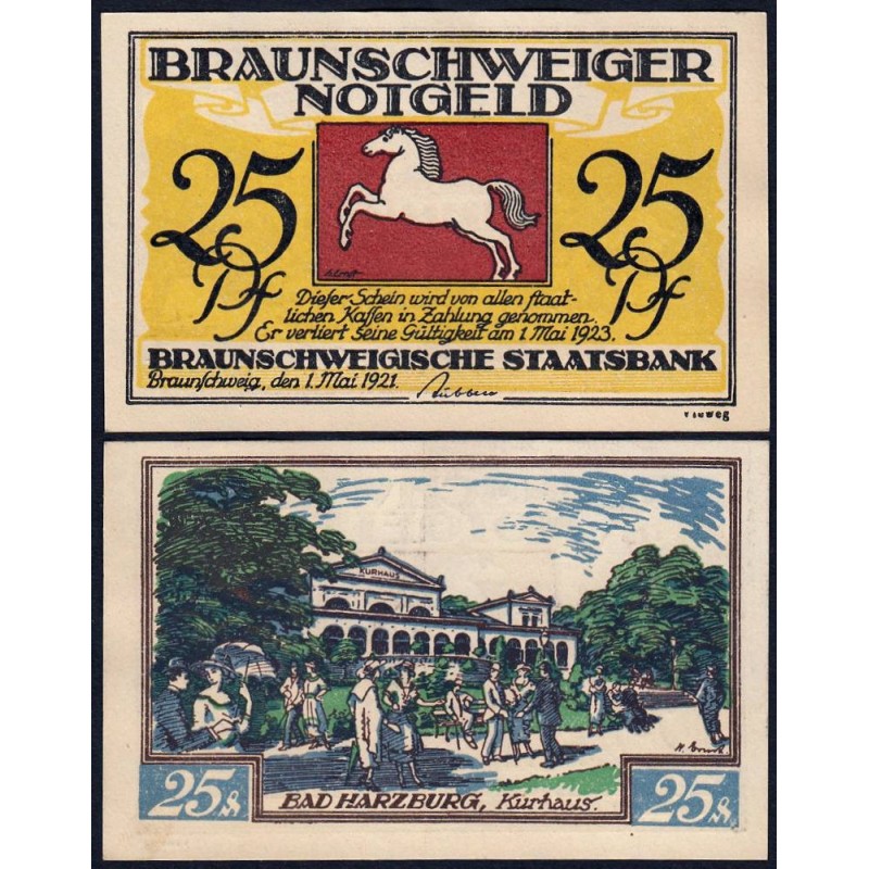 Allemagne - Notgeld - Braunschweig - 25 pfennig - Série 3 - Type f - 01/05/1921 - Etat : NEUF