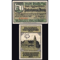 Pologne - Notgeld - Bialla (Biala Piska) - 25 pfennig - 01/10/1920 - Etat : SPL