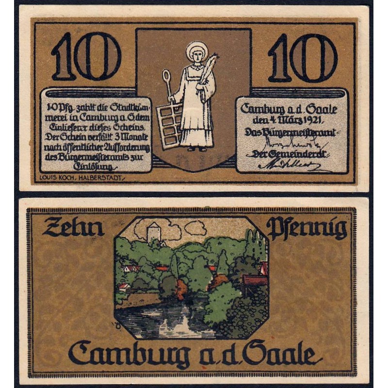 Allemagne - Notgeld - Cambug an der Saale - 10 pfennig - 04/03/1921 - Etat : pr.NEUF