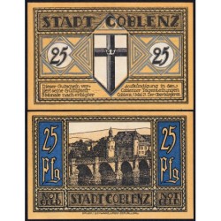 Allemagne - Notgeld - Coblenz - 25 pfennig - 01/05/1921 - Etat : NEUF