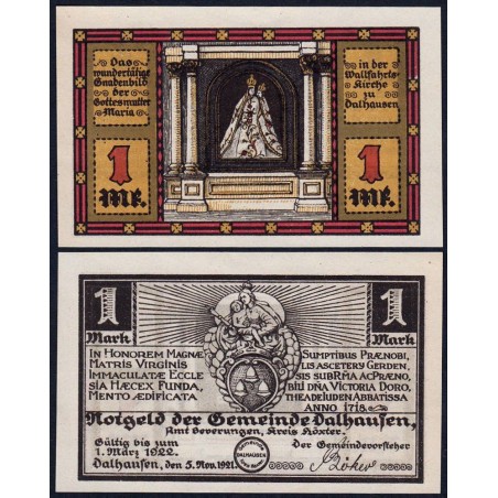 Allemagne - Notgeld - Dalhausen - 1 mark - 05/11/1921 - Etat : NEUF