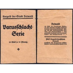 Allemagne - Notgeld - Detmold - Pochette vide pour 10 billets 50 pfennig - 08/1920 - Etat : TB