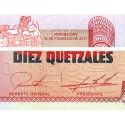 Guatémala - Pick 123Ae - 10 quetzales - 15/02/2017 - Série D E - Etat : NEUF