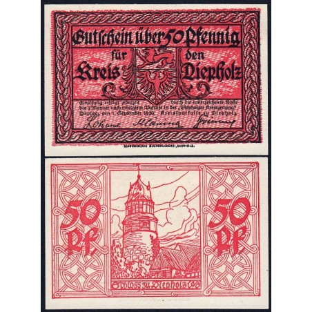 Allemagne - Notgeld - Diepholz - 50 pfennig - 01/09/1920 - Etat : NEUF