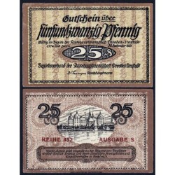 Allemagne - Notgeld - Dresden - 25 pfennig - Emission S - Série 452 - 1921  - Etat : SPL