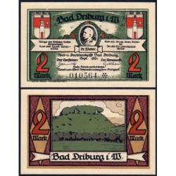 Allemagne - Notgeld - Driburg - 2 mark - 09/1921 - Etat : SPL