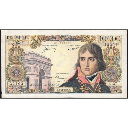 F 51-05 - 02/11/1956 - 10000 francs - Bonaparte - Série Q.37 - Etat : TTB-