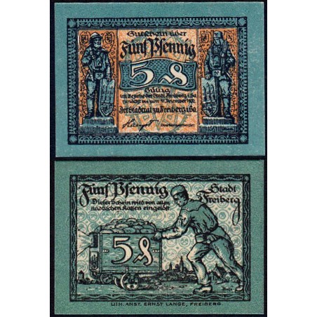 Allemagne - Notgeld - Freiberg - 5 pfennig - 1920 - Etat : NEUF