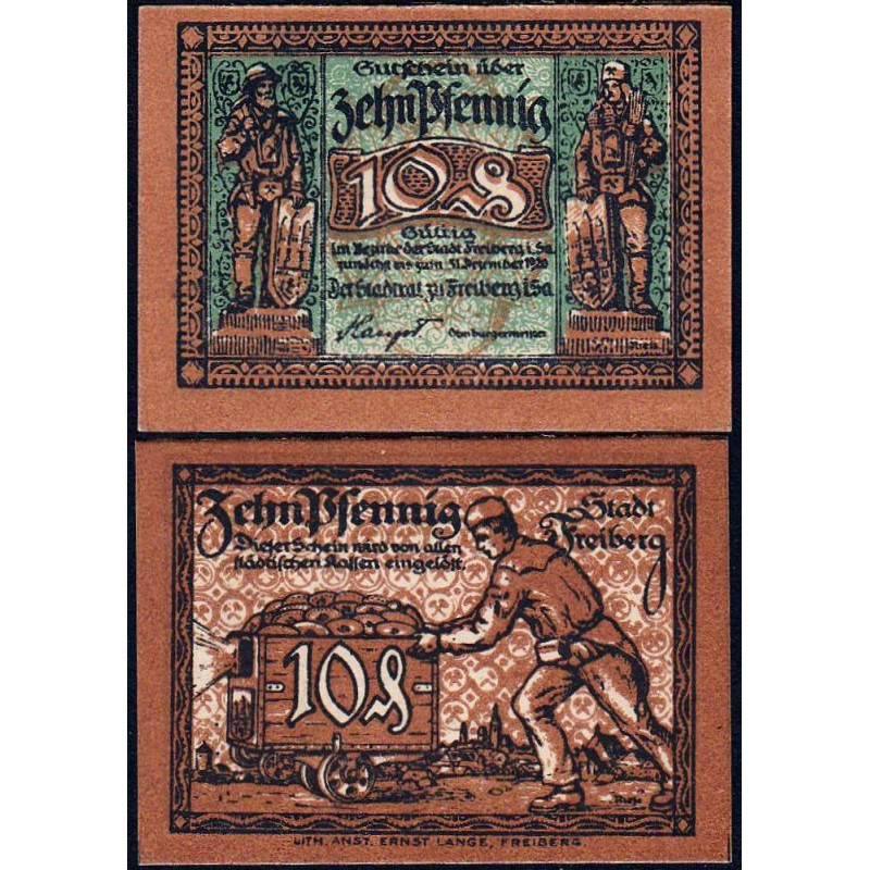 Allemagne - Notgeld - Freiberg - 10 pfennig - 1920 - Etat : NEUF