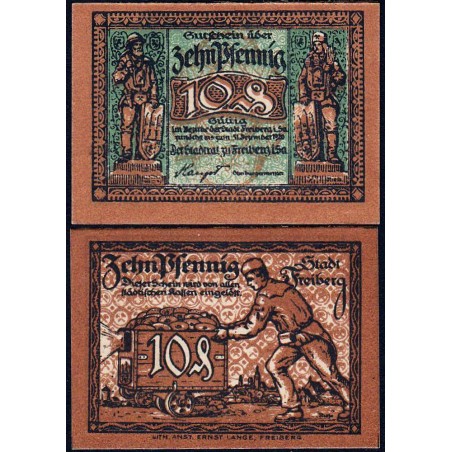 Allemagne - Notgeld - Freiberg - 10 pfennig - 1920 - Etat : NEUF