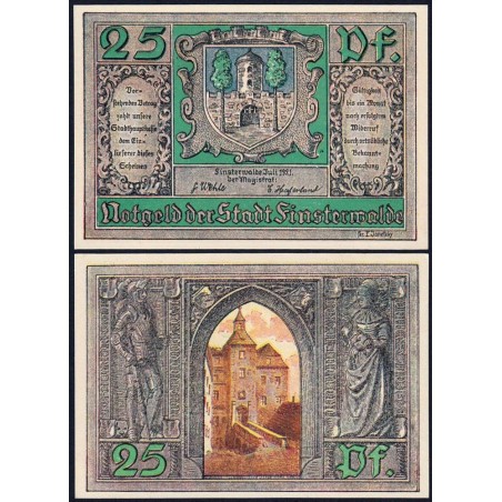 Allemagne - Notgeld - Finsterwalde - 25 pfennig - 06/1921 - Etat : NEUF