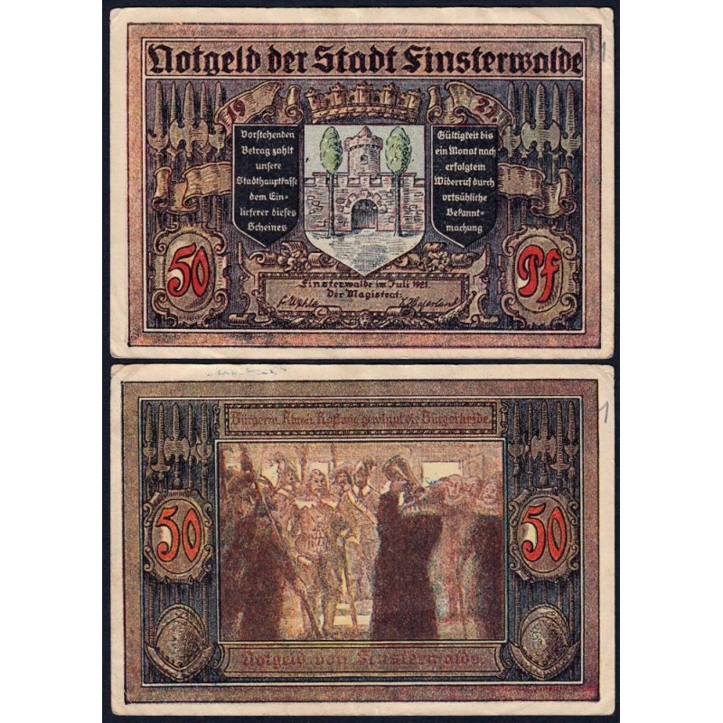 Allemagne - Notgeld - Finsterwalde - 50 pfennig - 06/1921 - Etat : TTB