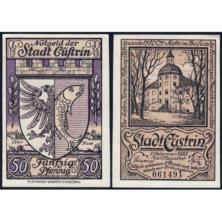 Pologne - Notgeld - Cüstrin (Kostrzyn nad Odra) - 50 pfennig - 01/01/1921 - Etat : NEUF