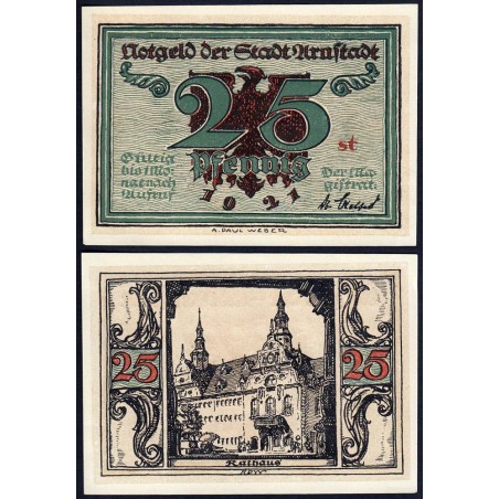 Allemagne - Notgeld - Arnstadt - 25 pfennig - Lettres st - 1921 - Etat : NEUF