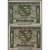 Allemagne - Notgeld - Auerbach - 50 pfennig - Sans illustration - Type b - 01/07/1921 - Etat : NEUF