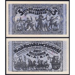 Allemagne - Notgeld - Bielefeld - 3 millions mark - 11/08/1923 - Etat : SPL+