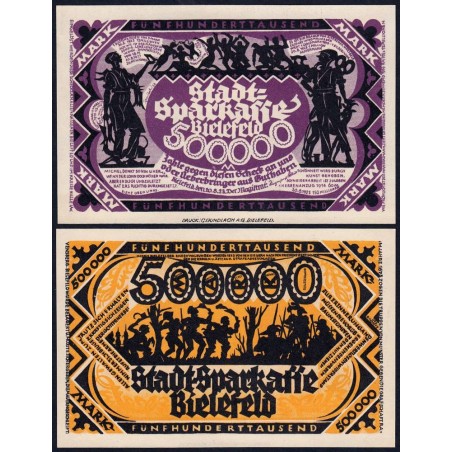 Allemagne - Notgeld - Bielefeld - 500'000 mark - 20/08/1923 - Etat : NEUF