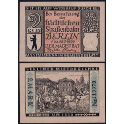 Allemagne - Notgeld - Berlin - 2 mark - Type 1 - 01/03/1922 - Etat : pr.NEUF