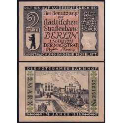 Allemagne - Notgeld - Berlin - 2 mark - Type 2 - 01/03/1922 - Etat : NEUF