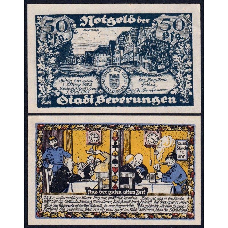 Allemagne - Notgeld - Beverungen - 50 pfennig - 01/05/1921 - Etat : SPL