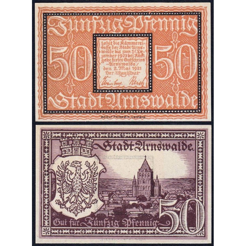 Pologne - Notgeld - Arnswalde (Choszczno) - 50 pfennig - 02/05/1921 - Etat : NEUF