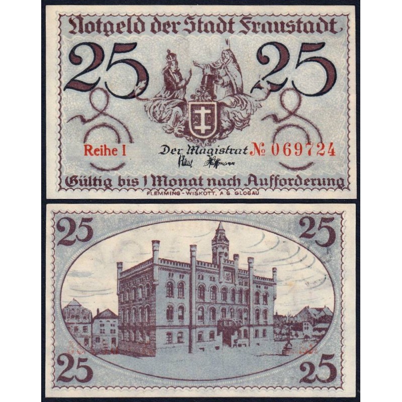 Pologne - Notgeld - Fraustadt (Wschowa) - 25 pfennig - Série 1 - 1917 - Etat : NEUF