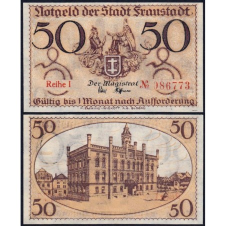 Pologne - Notgeld - Fraustadt (Wschowa) - 50 pfennig - Série 1 - 1917 - Etat : NEUF