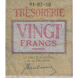 Belgique - Pick 132a - 20 francs - Série V05 - 01/07/1950 - Etat : TB