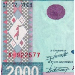 Burundi - Pick 47_2 - 2'000 francs - Série AH - 01/12/2008 - Etat : SUP+