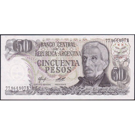 Argentine - Pick 301b_2 - 50 pesos - Série B - 1977 - Etat : NEUF