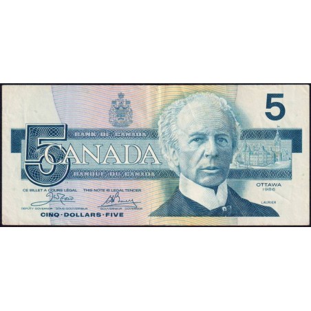 Canada - Pick 95a_1 - 5 dollars - Série ENC - 1986 - Etat : TTB