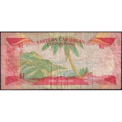 Caraïbes Est - La Dominique - Pick 17d - 1 dollar - Série B - 1986 - Etat : B+