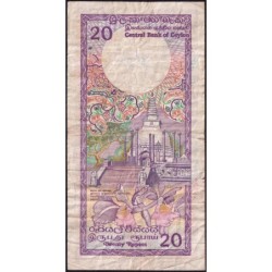 Sri-Lanka - Pick 93b - 20 rupees - Série F/35 - 01/01/1985 - Etat : B