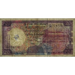 Sri-Lanka - Pick 93b - 20 rupees - Série F/35 - 01/01/1985 - Etat : B