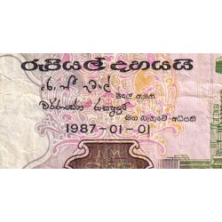 Sri-Lanka - Pick 96a - 10 rupees - Série F/11 - 01/01/1987 - Etat : B+