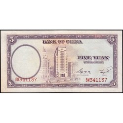 Chine - Bank of China - Pick 80_2 - 5 yüan - Série BW - 1937 - Etat : SPL