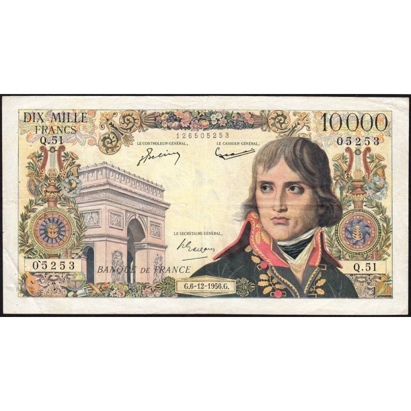 F 51-06 - 06/12/1956 - 10000 francs - Bonaparte - Série Q.51 - Etat : TTB