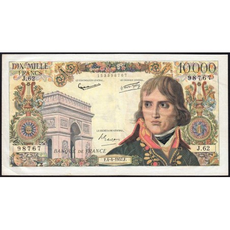 F 51-07 - 04/04/1957 - 10000 francs - Bonaparte - Série J.62 - Etat : TTB+