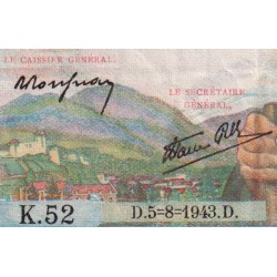 F 05-03 - 05/08/1943 - 5 francs - Berger - Série K.52 - Etat : TTB