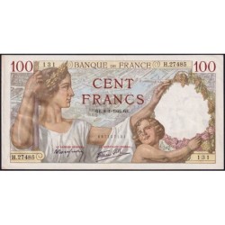 F 26-64 - 08/01/1942 - 100 francs - Sully - Série H.27485 - Etat : SUP