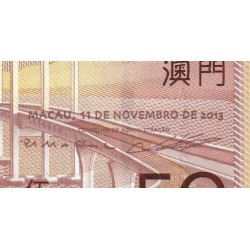 Chine - Macao - Pick 81Ab - 50 patacas - Série AL - 11/11/2013 - Etat : NEUF