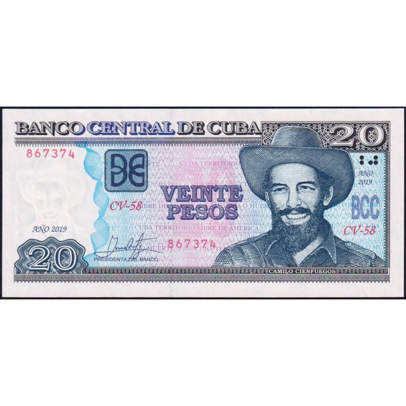 Cuba - Pick 122m - 20 pesos - Série CV-58 - 2019 - Etat : NEUF