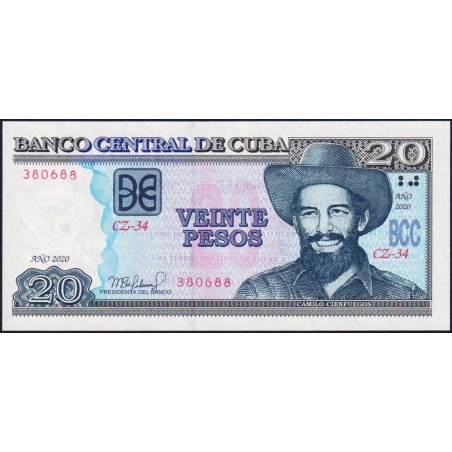 Cuba - Pick 122nr (remplacement) - 20 pesos - Série CZ-34 - 2020 - Etat : NEUF