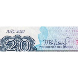 Cuba - Pick 122nr (remplacement) - 20 pesos - Série CZ-34 - 2020 - Etat : NEUF