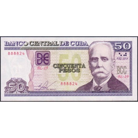 Cuba - Pick 123i - 50 pesos - Série BL-19 - 2014 - Etat : NEUF