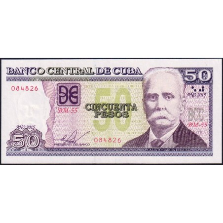 Cuba - Pick 123j - 50 pesos - Série BM-55 - 2015 - Etat : NEUF